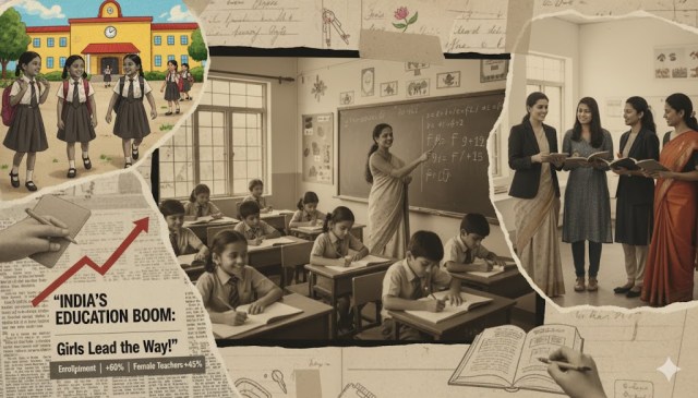 In 2024–25, 97.3% of schools reported girls’ toilets, electricity reached 93.6%, and handwashing facilities touched 95.9%