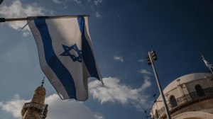 Israel protests, flag