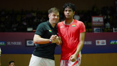 Ivan Sozonov with shuttler Bhavya Chhabra. (Photo courtesy: BAI)