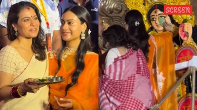 Kajol takes part in 'Sindoor Khela' ceremony with daugher Nysa
