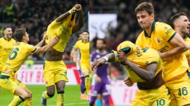 Matteo Gabbia prevents Leao from pulling off shirt