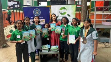Through Little Leaf, Chaudhary has repurposed more than 100,000 kilograms of waste paper into over 13,000 notebooks for underprivileged children. (Express Photo)
