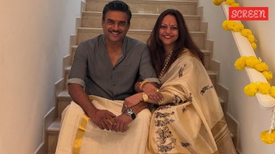 On the occasion of his wife Sarita Birje's birthday, Madhavan shared a candid extreme close-up photo of her, where she can be seen making a goofy expression.