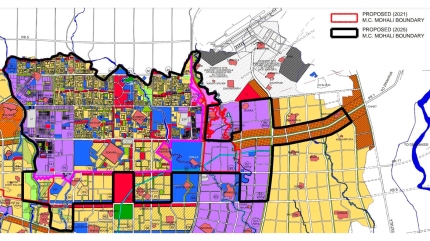 A map of the expanded jurisdiction of Mohali Municipal Corporation. Express