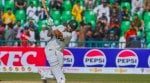 Pakistan's Imam-ul-Haq bats during the first day of of first test cricket match between Pakistan and South Africa, in Lahore, Pakistan on Sunday. (AP Photo)