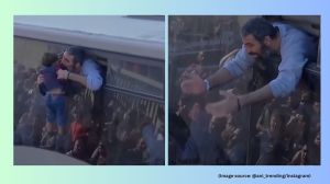 The viral video shows the Palestinian prisoner in the bus, peeping out of the window in search of his family (Image source: @ani_trending/Instagram)