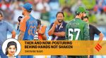 The Indian and Pakistani captains at the recent Asia Cup. PTI file