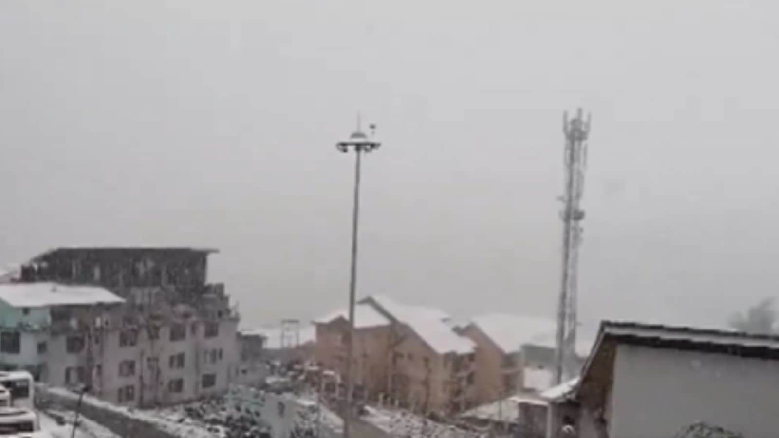 Watch: Fresh snowfall in higher reaches of Himachal, temperature dips