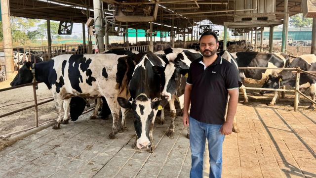 Sikander Singh Swaich at his automatic dairy farm in village Chaswal District Patiala