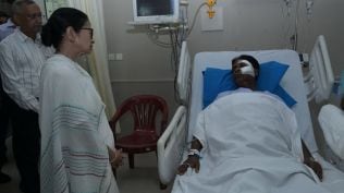 Murmu sustained serious injuries when their vehicle was attacked. A mob of 500 people allegedly pelted stones and assaulted them with sticks and lathis.