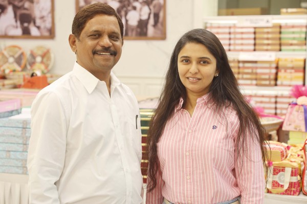 Prashant Sakpal with his daughter Aishwarya who has joined the business two year ago