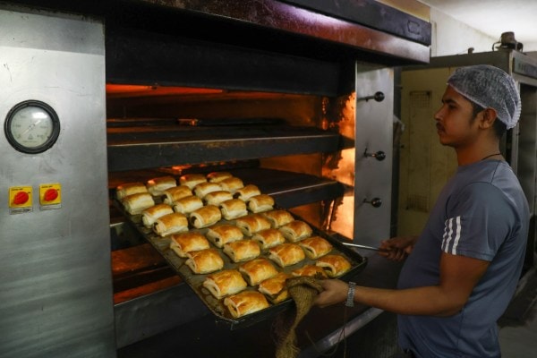 Puff pastries . Express Photo by Akash Patil
