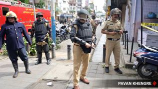 The Pune police conduct mock drills on Friday involving multiple agencies to test their preparedness for effectively tackling emergency situations. (Express Photo/Pavan Khengre)