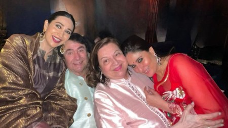 Randhir Kapoor with Kareena and Karisma