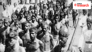 Men captured after a battle with British colonial troops during the 1921-22 Mappila Uprising (Wikipedia)
