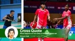 (LEFT) Rounak Chouhan, who was India's u19 men's singles lead; (RIGHT) Lalramsanga and Vishakha Toppo during India's semifinals clash against Indonesia at the BWF World Junior Mixed Team Championships 2025 in Guwahati. (PHOTOS: Special arrangements, Badminton Photos)