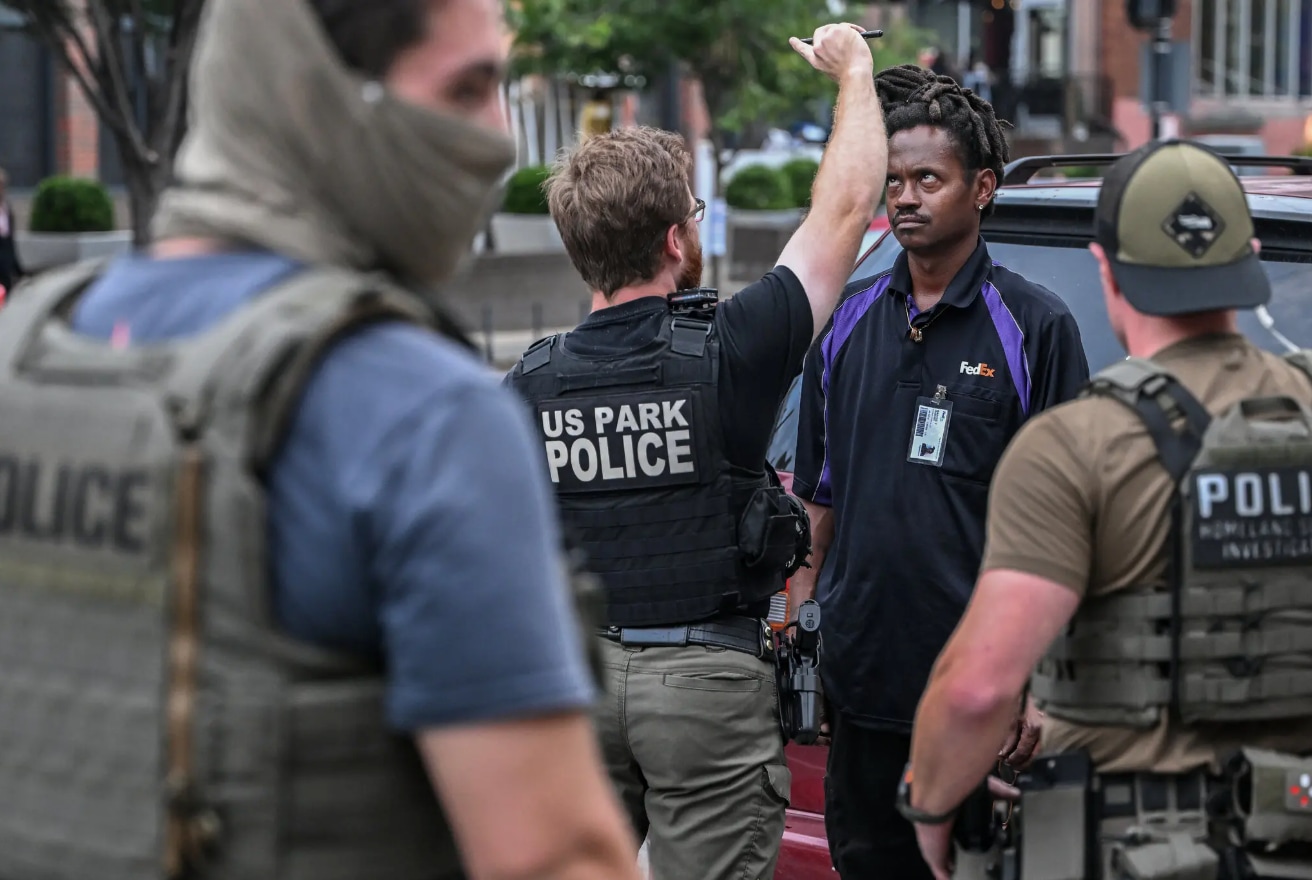 A U.S. Park Police officer and homeland security agents in August pulled over, questioned and administered a sobriety test to a man in Washington suspected of having incorrect tags on his vehicle.