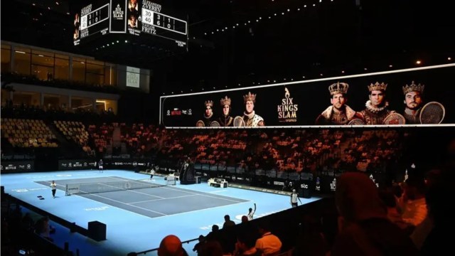 General view during the quarter final match between Greece’s Stefanos Tsitsipas and Italy’s Jannik Sinner. (Photo: Reuters)