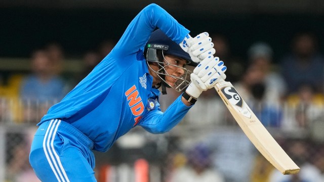 Smriti Mandhana broke the world record for most women's ODI runs in a calendar year during the World Cup match against South Africa. (AP(
