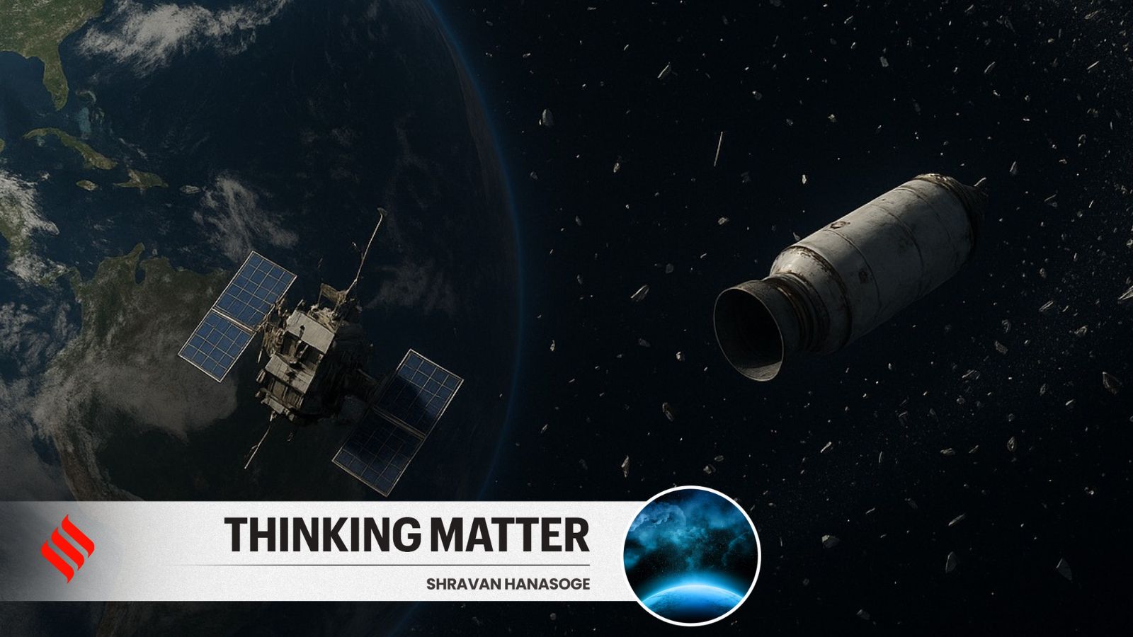 Every day, thousands of dead satellites and rocket fragments turn Earth's orbit into a high-speed junkyard. (AI-generated Image: DALLE)