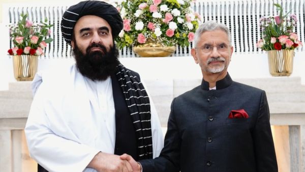 Afghanistan Foreign Minister Amir Khan Muttaqi and External Affairs Minister S Jaishankar