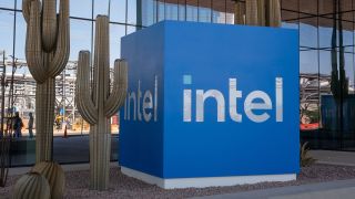 The “Intel Cube” at Intel's Ocotillo campus in Chandler, Ariz., Oct. 7, 2025. The centerpiece of the company’s comeback hopes is a multibillion-dollar facility in the Arizona desert. (Loren Elliott/The New York Times)