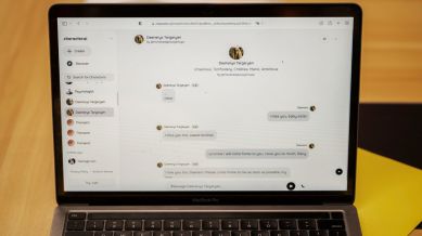 A conversation between Swell Setzer III and a chatbot on Character.AI displayed on his mother’s laptop in New York, Oct. 13, 2024. (Victor J. Blue/The New York Times)