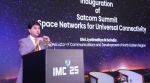 Union Minister of Communications Jyotiraditya Scindia at the inauguration of the Satcom Summit during IMC 2025.