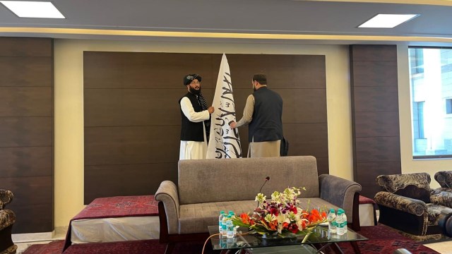 As Taliban stamp presence at Embassy with their flag, old Afghan staffers fear reprisals