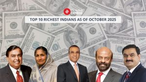 Top 10 richest Indians in 2025: Reliance's Mukesh Ambani and Adani Group's Gautam Adani, leads the list. (Created on Canva: Cherry Gupta/Indian Express)