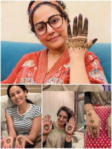 Hina Khan preps for first Karwa Chauth; Mira Khan, Shilpa Shetty flaunt mehendi hands