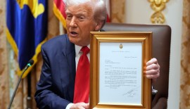 Argentina’s Javier Milei gifts Donald Trump gold-framed letter nominating him for Nobel Peace Prize