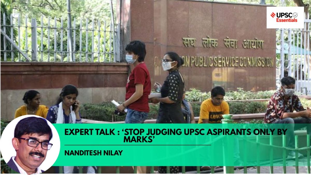 UPSC building with civil service aspirants gathered outside. (File Image)