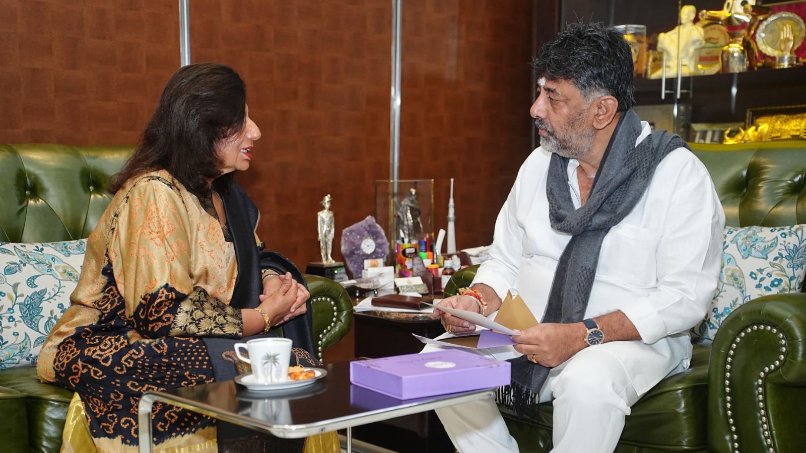 After spat over Bengaluru infrastructure, Kiran Mazumdar Shaw meets D K Shivakumar