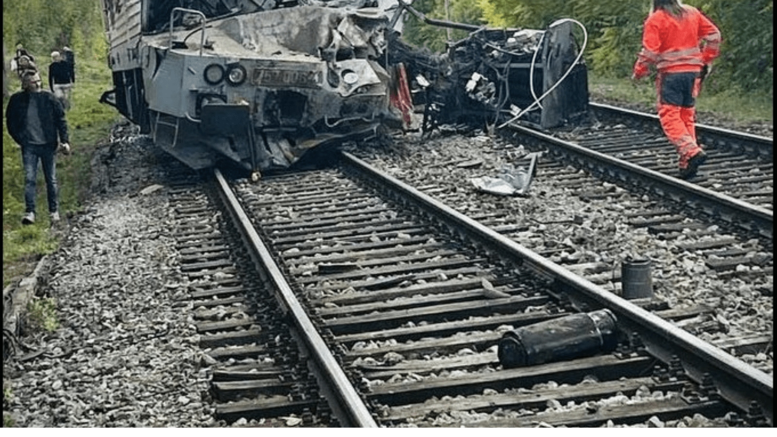 Two trains collided near Jablonov nad Turnou in eastern Slovakia on Monday, injuring at least 20 people and derailing part of the train.