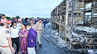 Driver M Lakshmaiah has been arrested in connection with the Kurnool bus accident that killed 20 people after the vehicle hit a bike and caught fire.