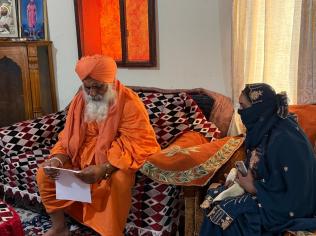 The victim visited MP Baba Balbir Singh Seechewal to thank him for her return. (Express Photo)