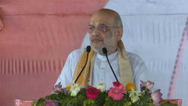 Union Home Minister Amit Shah addressing a public rally at Khagaria, Bihar.