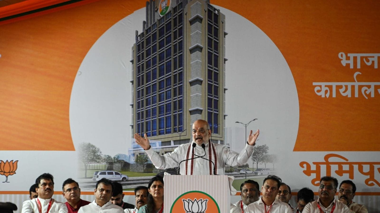 CM says all rules followed, new BJP HQ coming up at disputed property: Opp raises irregularities