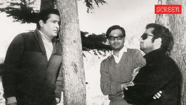 Ramesh Sippy with Shammi Kapoor on the sets of his directorial debut, Andaz