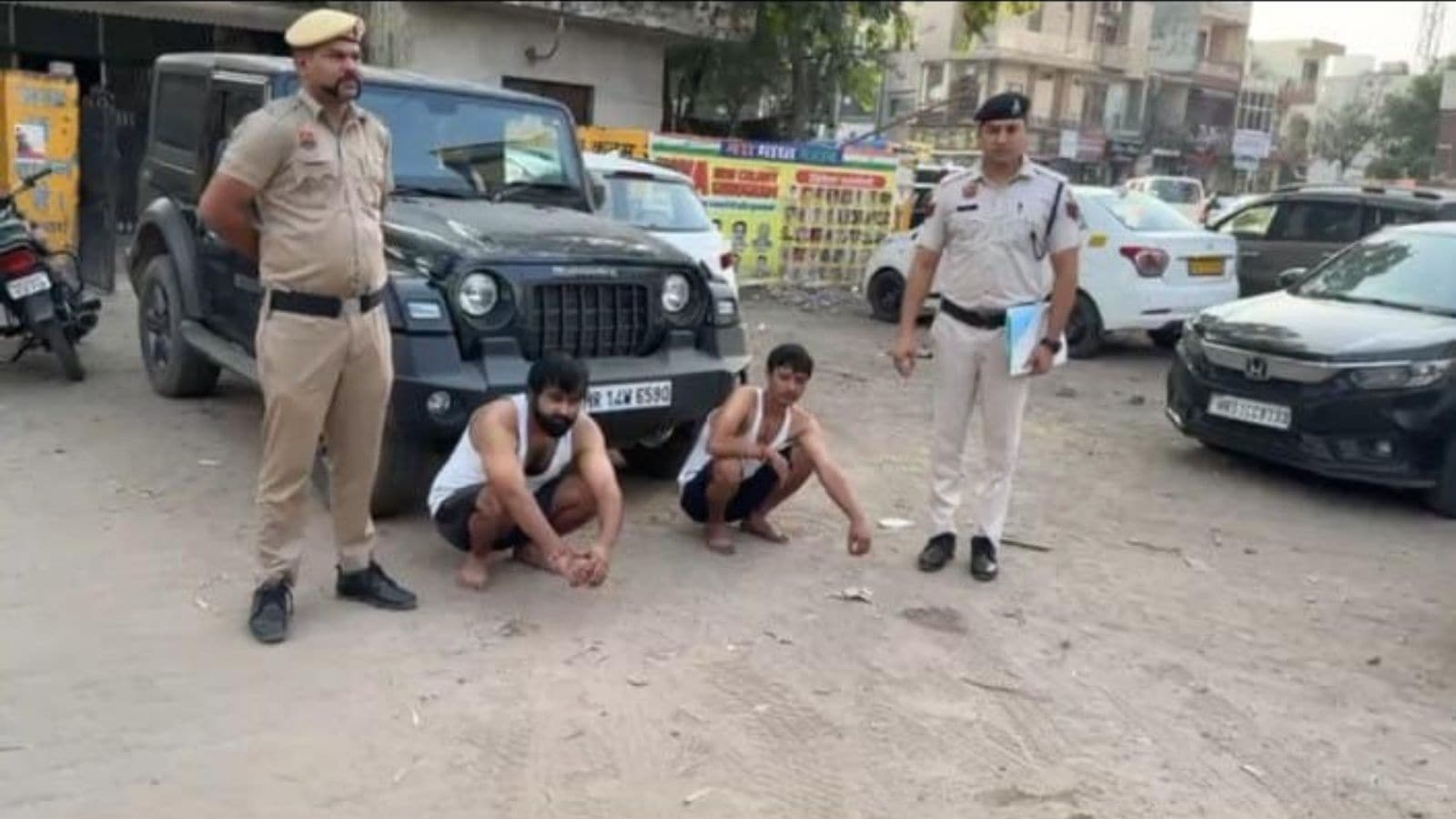 Two held for ‘urinating’ from Thar in Gurgaon, driving recklessly after video goes viral