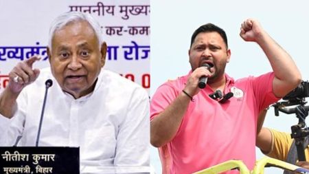 Bihar CM and JD(U) chief Nitish Kumar and Leader of Opposition and RJD leader Tejashwi Yadav. (Photos: File/PTI)