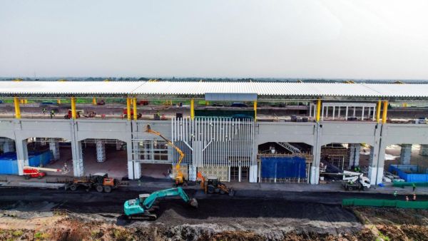 Construction work in progress at Bilimora bullet train station (Image: NHSRCL)