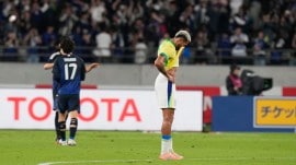 The victory marked Japan's first win against Brazil in 14 meetings, with the South Americans having previously won 11 of their 13 encounters. (AP Photo)