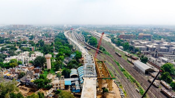 10th steel bridge on Mumbai-Ahmedabad bullet train corridor (Image: NHSRCL)
