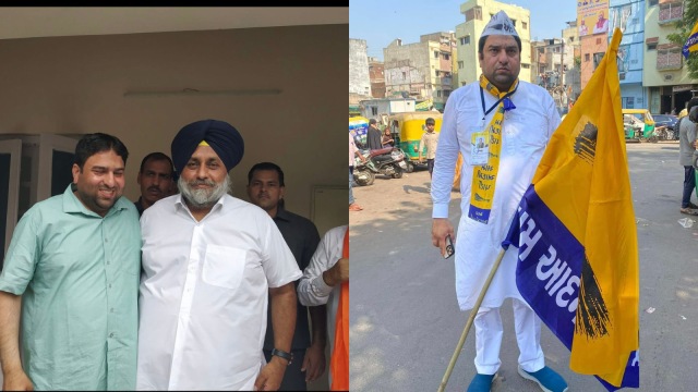 Shamshudin Chaudhary with SAD president Sukhbir Singh Badal