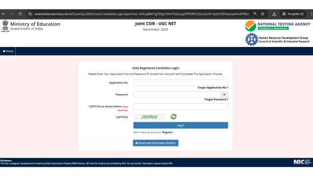CSIR UGC NET 2025 application correction window