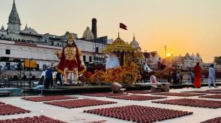 Officials said the Deepotsav will be a four-day event, beginning with the laying of diyas, followed by a drone show and 3D holographic musical laser show. (Express Photo)