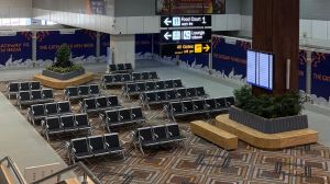 The upgraded Delhi Airport Terminal 2 features modern ceilings and skylight designs. (Image: DIAL)