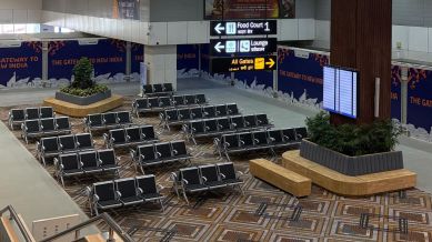 The upgraded Delhi Airport Terminal 2 features modern ceilings and skylight designs. (Image: DIAL)